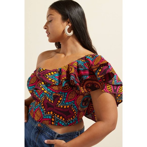 Anthropologie SIKA Ruffled One-Shoulder Blouse - Picture 2 of 9